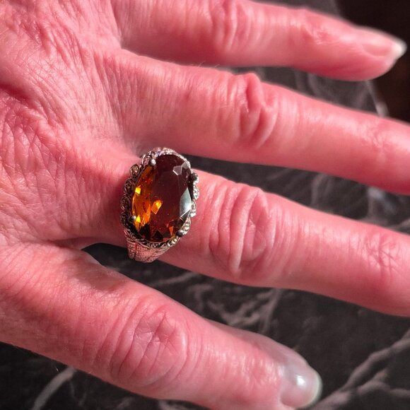 Citrine, 925, November birth stone. size 9 ring. - Picture 3 of 4